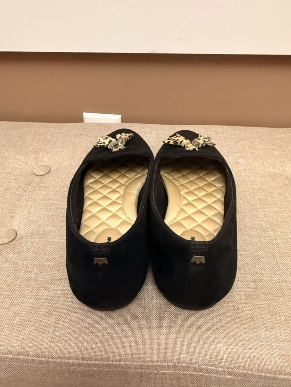 Birdies Black Suede Loafers with Leopard Tassels - Picture 2 of 4